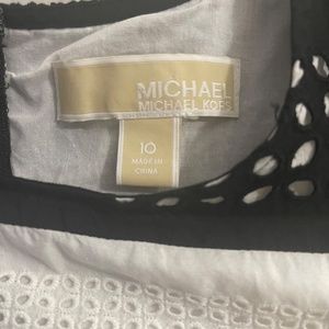 Micheal Kors all Eyeleted Sheath Dress Black and White Size 10